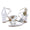 Women's Silk Satin With Ankle Strap Rhinestone Closed Toe Chunky Heel Wedding Shoes