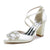 Women's Silk Satin With Ankle Strap Rhinestone Closed Toe Chunky Heel Wedding Shoes