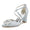Women's Silk Satin With Ankle Strap Rhinestone Closed Toe Chunky Heel Wedding Shoes