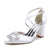 Women's Silk Satin With Ankle Strap Rhinestone Closed Toe Chunky Heel Wedding Shoes