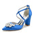 Women's Silk Satin With Ankle Strap Rhinestone Closed Toe Chunky Heel Party Shoes