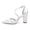 Women's Silk Satin With Ankle Strap Flower Closed Toe Chunky Heel Evening Shoes