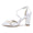 Women's Silk Satin With Ankle Strap Flower Closed Toe Chunky Heel Wedding Shoes