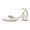 Women's Silk Satin With Closed Toe Ankle Strap Chunky Heel Evening Shoes With Rhinestone