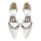 Women's Silk Satin With Closed Toe Ankle Strap Chunky Heel Evening Shoes With Rhinestone
