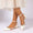 Women's Silk Satin With Closed Toe Ankle Strap Chunky Heel Evening Shoes With Rhinestone
