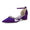 Women's Silk Satin With Closed Toe Ankle Strap Chunky Heel Evening Shoes With Rhinestone