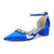 Women's Silk Satin With Closed Toe Ankle Strap Chunky Heel Evening Shoes With Rhinestone