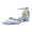 Women's Silk Satin With Closed Toe Ankle Strap Chunky Heel Evening Shoes With Rhinestone