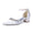 Women's Silk Satin With Closed Toe Ankle Strap Chunky Heel Evening Shoes With Rhinestone