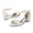 Women's Silk Satin With Closed Toe Ankle Strap Chunky Heel Evening Shoes With Bowknot & Rhinestone