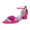 Women's Silk Satin With Closed Toe Ankle Strap Chunky Heel Evening Shoes With Bowknot & Rhinestone