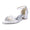 Women's Silk Satin With Closed Toe Ankle Strap Chunky Heel Evening Shoes With Bowknot & Rhinestone