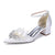 Women's Silk Satin With Closed Toe Ankle Strap Chunky Heel Evening Shoes With Bowknot & Rhinestone