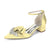 Women's Silk Satin With Closed Toe Ankle Strap Chunky Heel Evening Shoes With Bowknot & Rhinestone