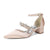 Women's  Silk Satin With Closed Toe Ankle Strap Chunky Heel Evening Shoes With Rhinestone