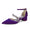 Women's  Silk Satin With Closed Toe Ankle Strap Chunky Heel Evening Shoes With Rhinestone