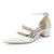 Women's  Silk Satin With Closed Toe Ankle Strap Chunky Heel Evening Shoes With Rhinestone