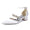 Women's  Silk Satin With Closed Toe Ankle Strap Chunky Heel Evening Shoes With Rhinestone
