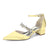 Women's  Silk Satin With Closed Toe Ankle Strap Chunky Heel Evening Shoes With Rhinestone