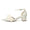 Women's Silk Satin With Closed Toe Ankle Strap Chunky Heel Evening Shoes With Beading