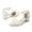 Women's Silk Satin With Closed Toe Ankle Strap Chunky Heel Evening Shoes With Beading