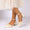 Women's Silk Satin With Closed Toe Ankle Strap Chunky Heel Evening Shoes With Beading