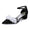 Women's Silk Satin With Closed Toe Ankle Strap Chunky Heel Evening Shoes With Beading