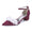 Women's Silk Satin With Closed Toe Ankle Strap Chunky Heel Evening Shoes With Beading