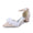 Women's Silk Satin With Closed Toe Ankle Strap Chunky Heel Evening Shoes With Beading