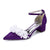 Women's Silk Satin With Closed Toe Ankle Strap Chunky Heel Evening Shoes With Beading
