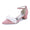 Women's Silk Satin With Closed Toe Ankle Strap Chunky Heel Evening Shoes With Beading