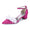 Women's Silk Satin With Closed Toe Ankle Strap Chunky Heel Evening Shoes With Beading