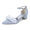 Women's Silk Satin With Closed Toe Ankle Strap Chunky Heel Evening Shoes With Beading