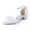 Women's Silk Satin With Closed Toe Ankle Strap Chunky Heel Evening Shoes With Beading