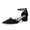 Women's Silk Satin With Closed Toe Ankle Strap Chunky Heel Evening Shoes With Rhinestone & Bowknot