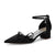 Women's Silk Satin With Closed Toe Ankle Strap Chunky Heel Evening Shoes With Rhinestone & Bowknot