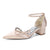Women's Silk Satin With Closed Toe Ankle Strap Chunky Heel Evening Shoes With Rhinestone & Bowknot
