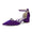 Women's Silk Satin With Closed Toe Ankle Strap Chunky Heel Evening Shoes With Rhinestone & Bowknot