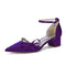 Women's Silk Satin With Closed Toe Ankle Strap Chunky Heel Evening Shoes With Rhinestone & Bowknot