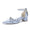 Women's Silk Satin With Closed Toe Ankle Strap Chunky Heel Evening Shoes With Rhinestone & Bowknot