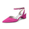 Women's Silk Satin With Closed Toe Ankle Strap Chunky Heel Evening Shoes