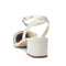 Women's Silk Satin With Closed Toe Ankle Strap Chunky Heel Evening Shoes With Rhinestone