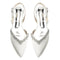 Women's Silk Satin With Closed Toe Ankle Strap Chunky Heel Evening Shoes With Rhinestone