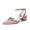Women's Silk Satin With Closed Toe Ankle Strap Chunky Heel Evening Shoes With Rhinestone