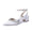 Women's Silk Satin With Closed Toe Ankle Strap Chunky Heel Evening Shoes With Rhinestone
