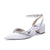 Women's Silk Satin With Closed Toe Ankle Strap Chunky Heel Evening Shoes With Rhinestone