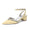 Women's Silk Satin With Closed Toe Ankle Strap Chunky Heel Evening Shoes With Rhinestone