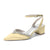 Women's Silk Satin With Closed Toe Ankle Strap Chunky Heel Evening Shoes With Rhinestone