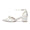 Women's Silk Satin With Closed Toe Ankle Strap Chunky Heel Evening Shoes With Pearl
